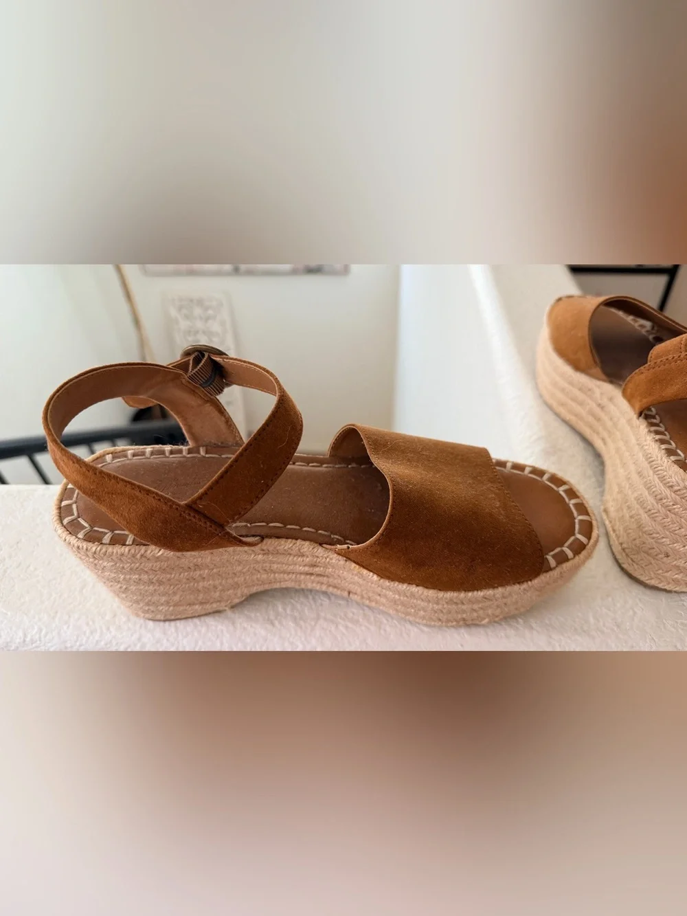 Universal Thread Brown Suede-Look Platform Espadrille Sandals